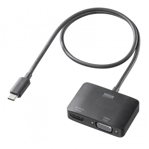 USB Type-C HDMI / VGA 変換アダプタ（2画面出力・4K/60Hz・ケーブル長50cm）