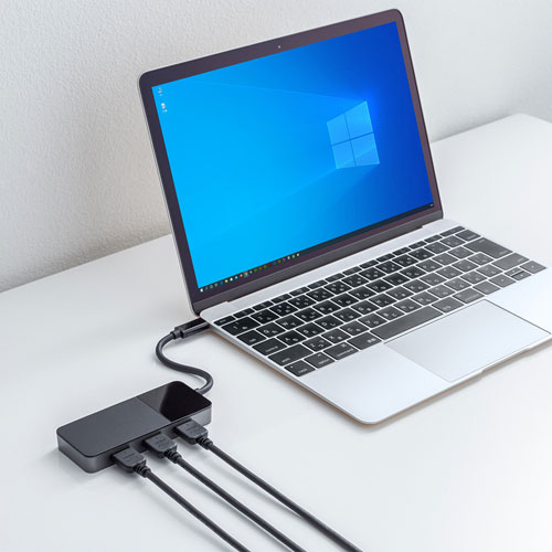 USB TypeC-HDMI MSTハブ　(DisplayPort Altモード・3ポート・ブラック）