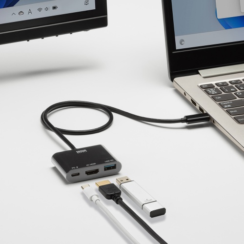 USB Type-C HDMI 変換アダプタ（USB Aポート・4K/60Hz・PD140W・ケーブル長50cm・USBハブ・MacBook・iPad Pro対応・iPad Air対応・HDR）