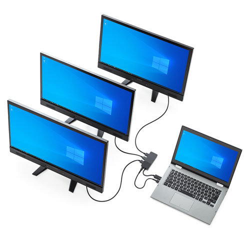 【訳あり 新品】DisplayPort HDMI MSTハブ(DPver1.4・3ポート・ブラック)