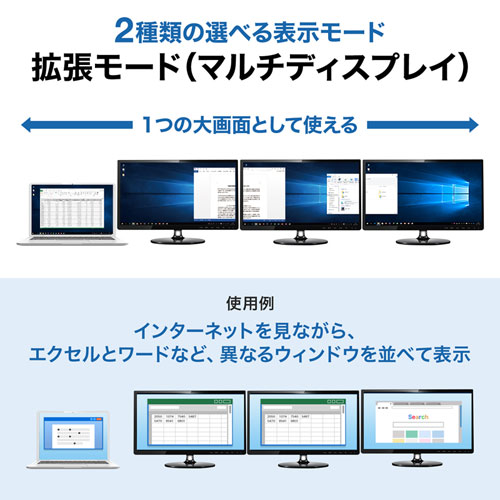 【訳あり 新品】DisplayPort HDMI MSTハブ(DPver1.4・3ポート・ブラック)