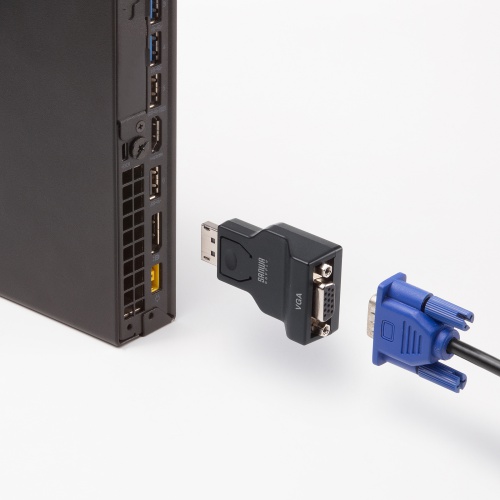 DisplayPort-VGA変換アダプタ（インチナット付き・抜け防止・ディスプレイポート・アクティブタイプ・コンパクト・ミニD-Sub（HD・15pin・1080p）
