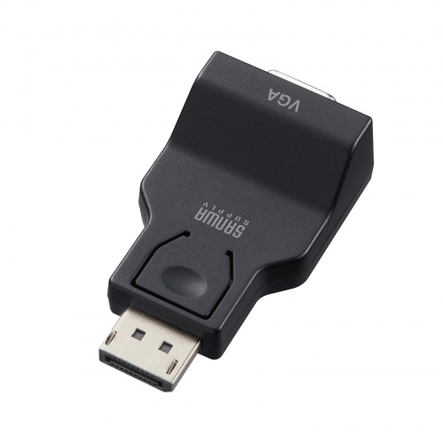 DisplayPort-VGA変換アダプタ（インチナット付き・抜け防止・ディスプレイポート・アクティブタイプ・コンパクト・ミニD-Sub（HD・15pin・1080p）