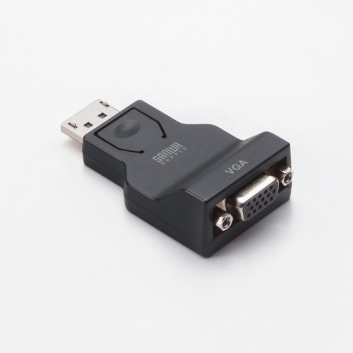 DisplayPort-VGA変換アダプタ（インチナット付き・抜け防止・ディスプレイポート・アクティブタイプ・コンパクト・ミニD-Sub（HD・15pin・1080p）