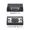 DisplayPort-VGA変換アダプタ（インチナット付き・抜け防止・ディスプレイポート・アクティブタイプ・コンパクト・ミニD-Sub（HD・15pin・1080p）