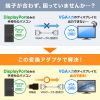 DisplayPort-VGA変換アダプタ（インチナット付き・抜け防止・ディスプレイポート・アクティブタイプ・コンパクト・ミニD-Sub（HD・15pin・1080p）