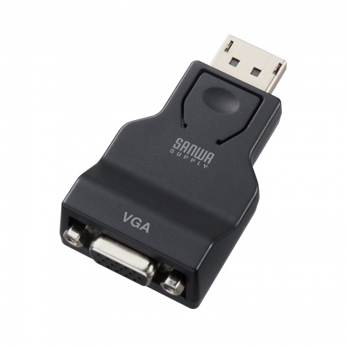 DisplayPort-VGA変換アダプタ（インチナット付き・抜け防止・ディスプレイポート・アクティブタイプ・コンパクト・ミニD-Sub（HD・15pin・1080p）