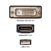 DVI-DisplayPort 変換アダプタ（4K/30Hz・約15cm・RoHS6/10 対応・USB電源・DVI-24pin・3重シールド）