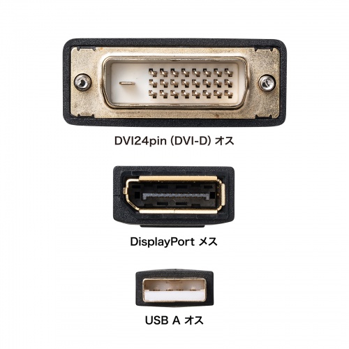 DVI-DisplayPort 変換アダプタ（4K/30Hz・約15cm・RoHS6/10 対応