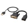 DVI-DisplayPort 変換アダプタ（4K/30Hz・約15cm・RoHS6/10 対応・USB電源・DVI-24pin・3重シールド）