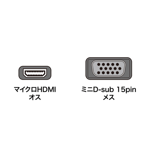 マイクロHDMI-VGA変換アダプタ（HDMI Dオス-VGAメス・ブラック） AD-HD18VGA サンワサプライ
