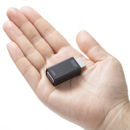 HDMI-VGA変換アダプタ（オーディオ出力付き・コンパクトタイプ・ミニD-sub 15pin・3.5mmステレオジャック） AD-HD25VGA サンワサプライ