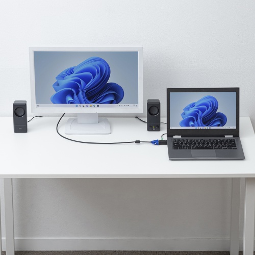 HDMI-VGA変換アダプタ（オーディオ出力付き・コンパクトタイプ・ミニD-sub 15pin・3.5mmステレオジャック） AD-HD25VGA サンワサプライ