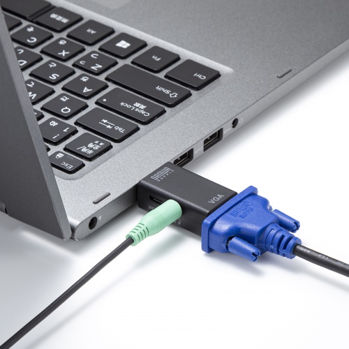 HDMI-VGA変換アダプタ（オーディオ出力付き・コンパクトタイプ・ミニD-sub 15pin・3.5mmステレオジャック） AD-HD25VGA サンワサプライ