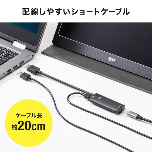 HDMI-Type-C変換アダプタ(DP Altモード・4K/60Hz・スマホ接続・タブレット接続) AD-HD26TC サンワサプライ
