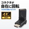 HDMIアダプタ（回転・変換・コネクタ・変換アダプタ・8K・4K・金メッキ・テレビ・プロジェクター・レコーダー・ゲーム機）