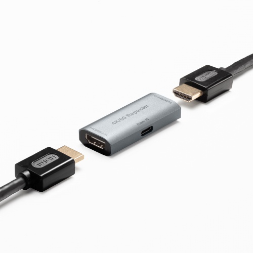 HDMI延長アダプタ（中継アダプタ・4K/60Hz・HDR 対応・最大40m延長・HDMIコネクタ・電源供給対応・ドライバー不要・メス - メス・プレミアムハイスピード）