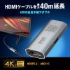 HDMI延長アダプタ（中継アダプタ・4K/60Hz・HDR 対応・最大40m延長・HDMIコネクタ・電源供給対応・ドライバー不要・メス - メス・プレミアムハイスピード）