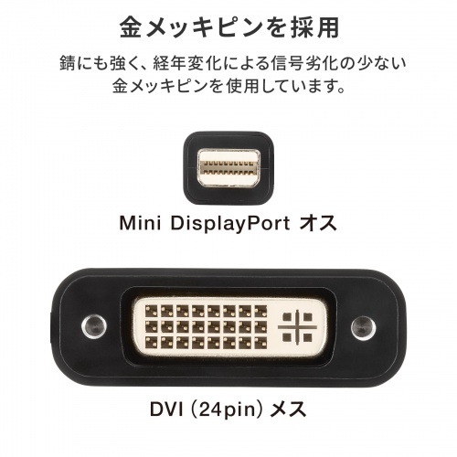 Mini DisplayPort-DVI 変換アダプタ（20cm・アクティブタイプ・1080p・ミニDP・変換ケーブル）