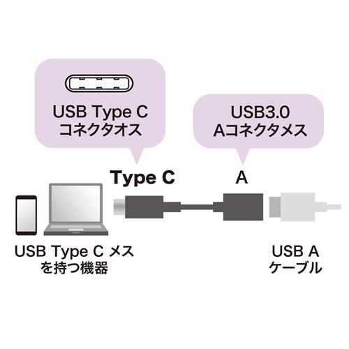 変換アダプタケーブル（USB3.0・ブラック・７cm） AD-USB26CAF サンワサプライ