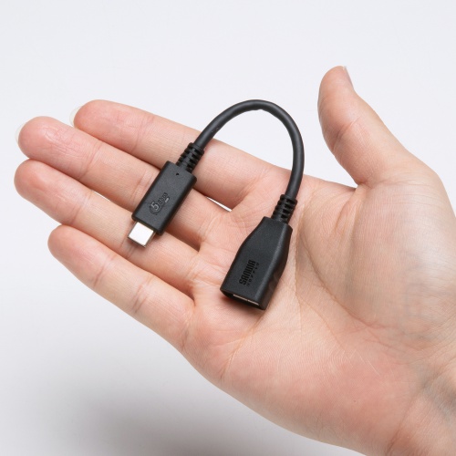 Type-C変換ケーブル（USB AtoC 変換・ケーブル一体型・USB・5Gbps・最大15W充電・ケーブル長7cm・USB-IF正規認証品・ブラック）
