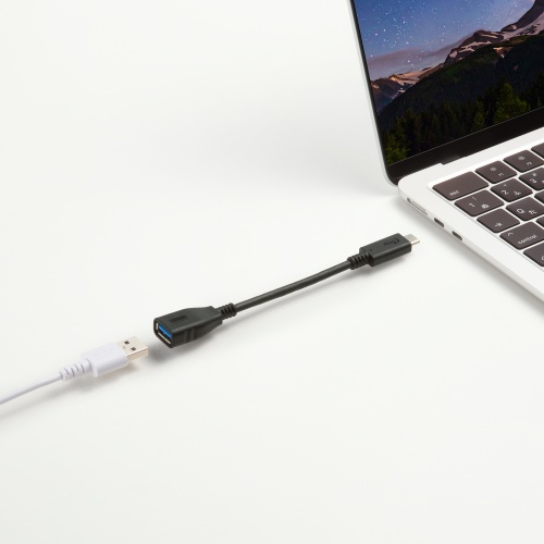 Type-C変換ケーブル（USB AtoC 変換・ケーブル一体型・USB・5Gbps・最大15W充電・ケーブル長7cm・USB-IF正規認証品・ブラック）