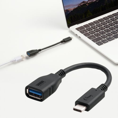 Type-C変換ケーブル（USB AtoC 変換・ケーブル一体型・USB・5Gbps・最大15W充電・ケーブル長7cm・USB-IF正規認証品・ブラック）