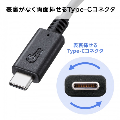 Type-C変換ケーブル（USB AtoC 変換・ケーブル一体型・USB・5Gbps・最大15W充電・ケーブル長7cm・USB-IF正規認証品・ブラック）