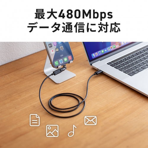 USB-C 540度 回転アダプタ（PD240W・L字・全方向対応・変換・コネクタ・USB2.0・Type-C・通電LED・ブラック）