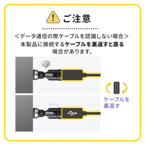 USB-C 540度 回転アダプタ（PD240W・L字・全方向対応・変換・コネクタ・USB2.0・Type-C・通電LED・ブラック）