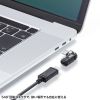 USB-C 540度 回転アダプタ（PD240W・L字・全方向対応・変換・コネクタ・USB2.0・Type-C・通電LED・ブラック）