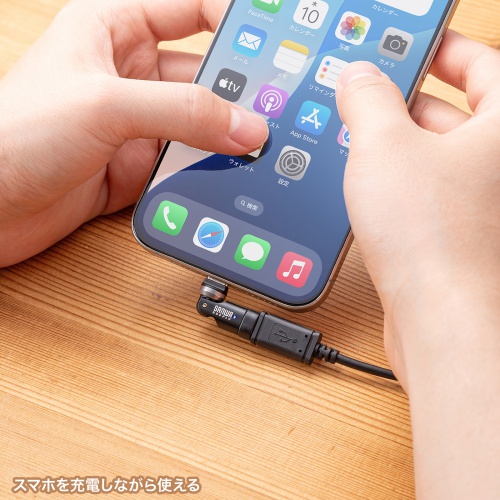 USB-C 540度 回転アダプタ（PD240W・L字・全方向対応・変換・コネクタ・USB2.0・Type-C・通電LED・ブラック）