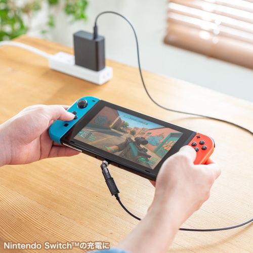 USB-C 540度 回転アダプタ（PD240W・L字・全方向対応・変換・コネクタ・USB2.0・Type-C・通電LED・ブラック）