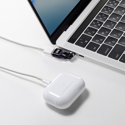 USB A to C 変換アダプタ(540°回転・上下左右・全方向対応・ L字・L型コネクタ・USB2.0・Type-Cオス-USB Aメス・方向変換・ブラック）