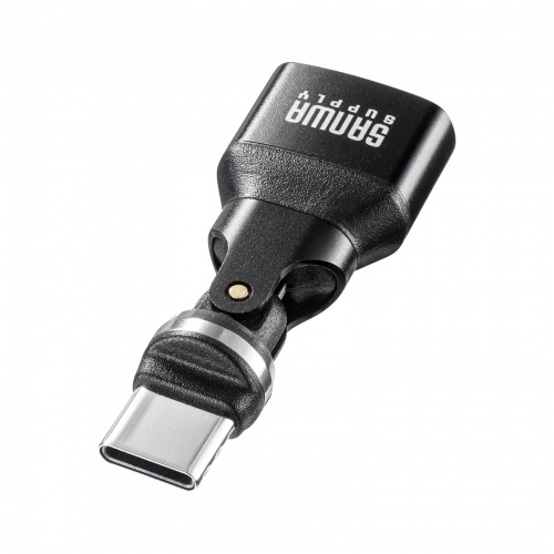 USB A to C 変換アダプタ(540°回転・上下左右・全方向対応・ L字・L型コネクタ・USB2.0・Type-Cオス-USB Aメス・方向変換・ブラック）
