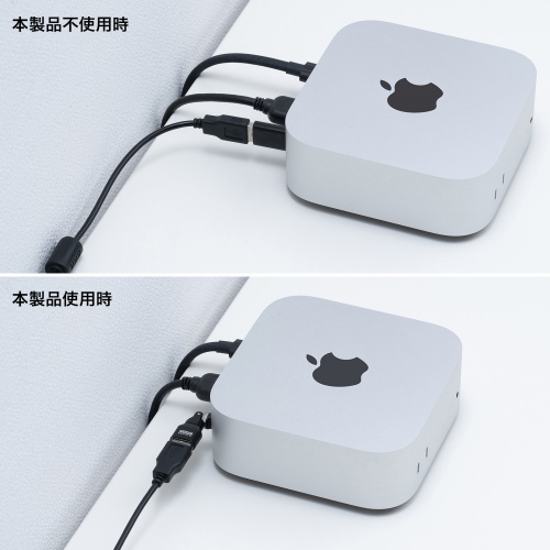 USB A to C 変換アダプタ(540°回転・上下左右・全方向対応・ L字・L型コネクタ・USB2.0・Type-Cオス-USB Aメス・方向変換・ブラック）