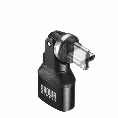 USB A to C 変換アダプタ(540°回転・上下左右・全方向対応・ L字・L型コネクタ・USB2.0・Type-Cオス-USB Aメス・方向変換・ブラック）