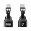 USB A to C 変換アダプタ(540°回転・上下左右・全方向対応・ L字・L型コネクタ・USB2.0・Type-Cオス-USB Aメス・方向変換・ブラック）