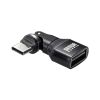 USB A to C 変換アダプタ(540°回転・上下左右・全方向対応・ L字・L型コネクタ・USB2.0・Type-Cオス-USB Aメス・方向変換・ブラック）