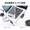 USB A to C 変換アダプタ(540°回転・上下左右・全方向対応・ L字・L型コネクタ・USB2.0・Type-Cオス-USB Aメス・方向変換・ブラック）