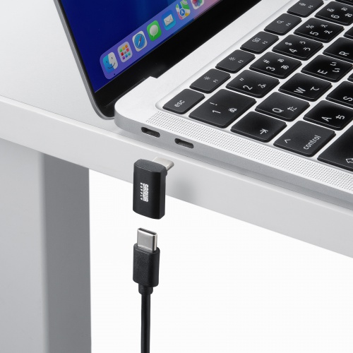 USB-C変換アダプタ（L字型・垂直タイプ・上下方向・USB・40Gbps・高速転送・PD240W・急速充電・CtoCコネクタ・ブラック）