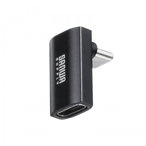 USB-C変換アダプタ（L字型・垂直タイプ・上下方向・USB・40Gbps・高速転送・PD240W・急速充電・CtoCコネクタ・ブラック）
