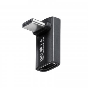 USB-C変換アダプタ（L字型・垂直タイプ・上下方向・USB・40Gbps・高速転送・PD240W・急速充電・CtoCコネクタ・ブラック）