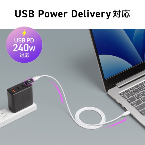 USB-C変換アダプタ（L字型・垂直タイプ・上下方向・USB・40Gbps・高速転送・PD240W・急速充電・CtoCコネクタ・ブラック）
