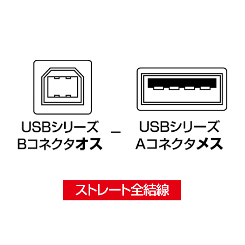 USB変換アダプタ（Bオス - Aメス） サンワサプライ