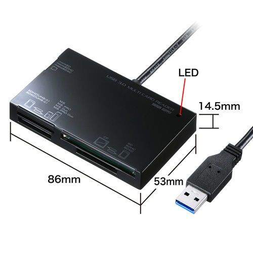 USB3.0カードリーダー（ブラック）