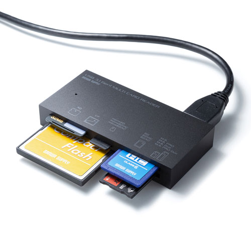 マルチカードリーダー(USB 3.1 Gen1対応・TYPE-A・5スロット・ブラック)
