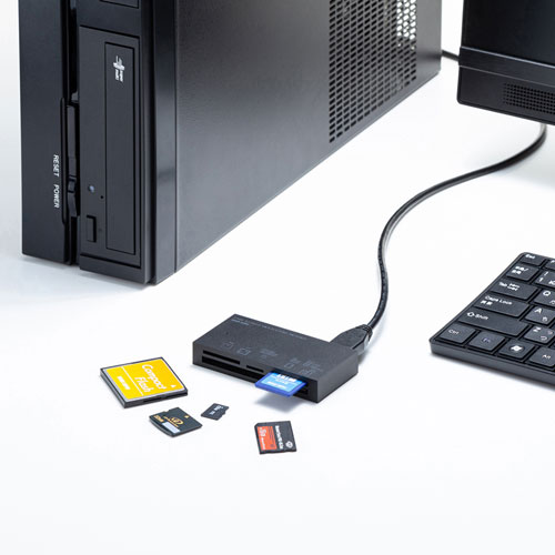 マルチカードリーダー(USB 3.1 Gen1対応・TYPE-A・5スロット・ブラック)