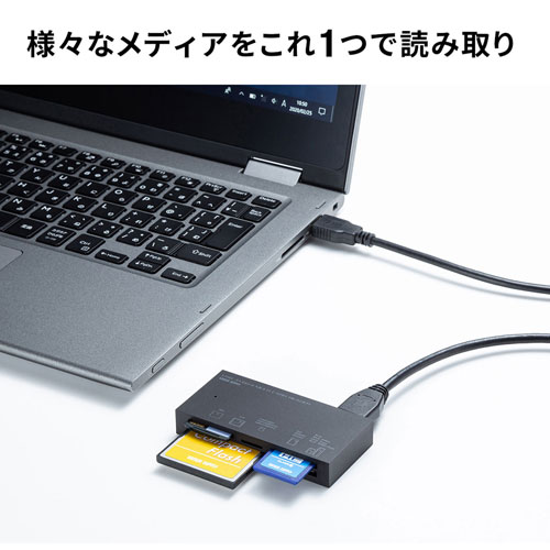 マルチカードリーダー(USB 3.1 Gen1対応・TYPE-A・5スロット・ブラック)