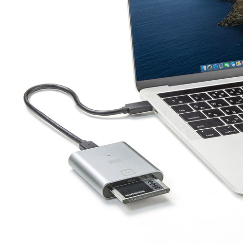 カードリーダー（CFast対応・USB Type-C接続・Windows・Mac・シルバー）